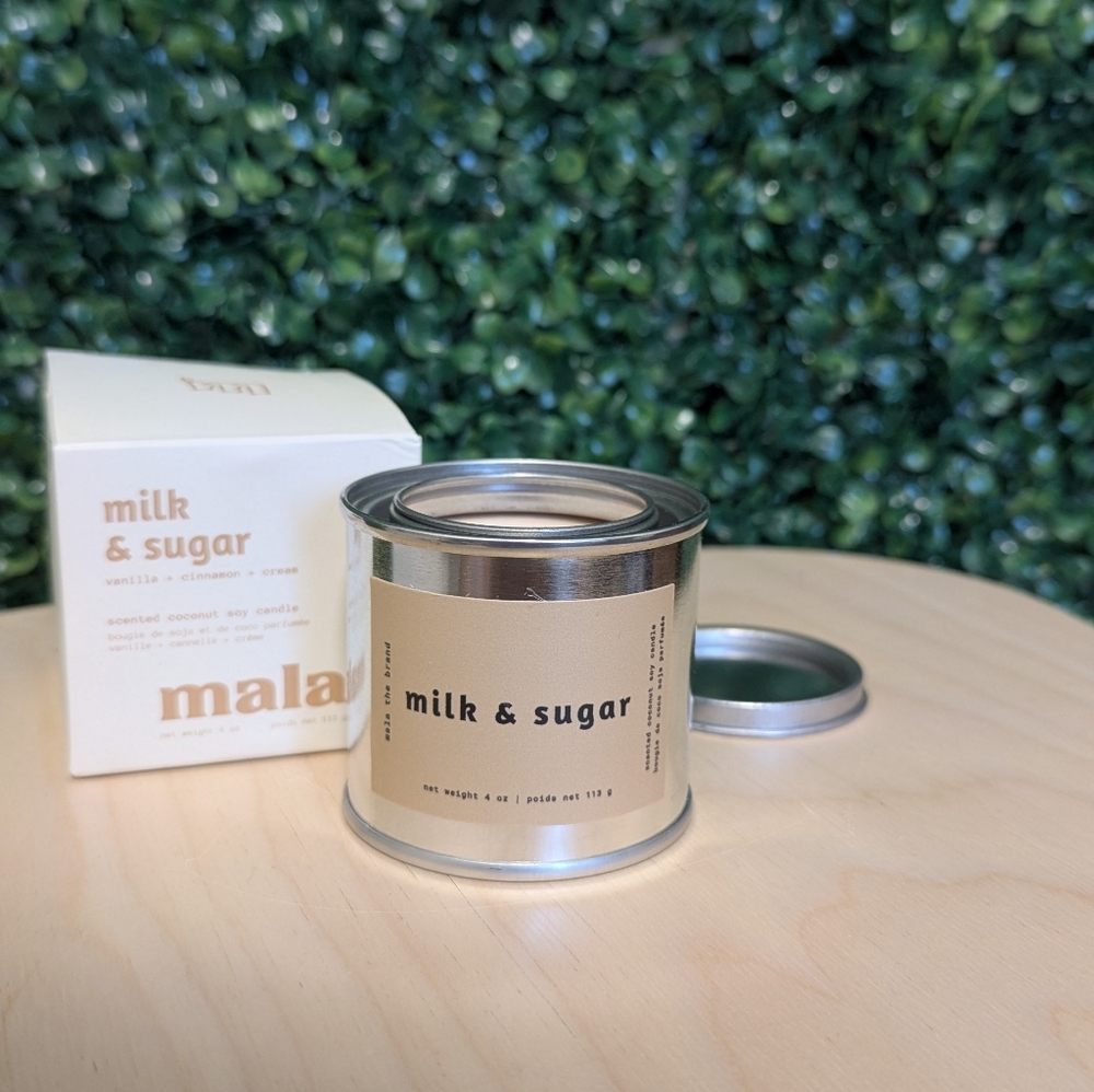 Mala Milk & Sugar Scented Coconut Soy Candle, 4oz
